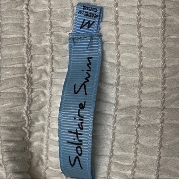 Solitaire Swim Bohemian Off The Shoulder White Lacey Dress / Cover up , M - Picture 2 of 16